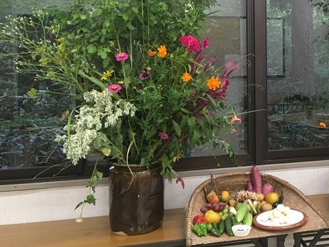 19年９月８日 日 月見団子と十五夜飾り 狭山丘陵いきものふれあいの里センター